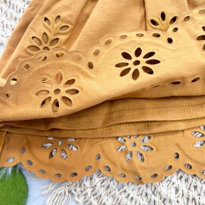 Vestido Flores em Lese - Caramelo